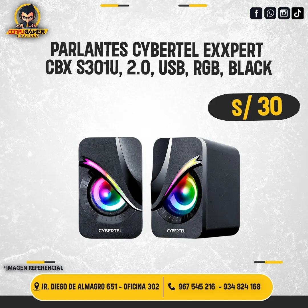 PARLANTES CYBERTEL EXXPERT CBX S301U RGB BLACK
