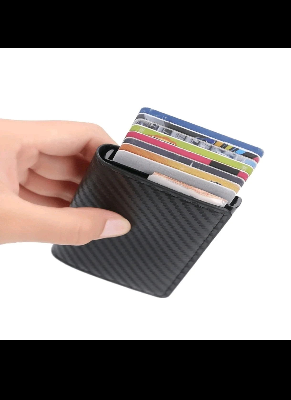 Billetera Inteligente con Tarjetero Pop-Up y Bloqueo RFID - Fibra de Carbono 9