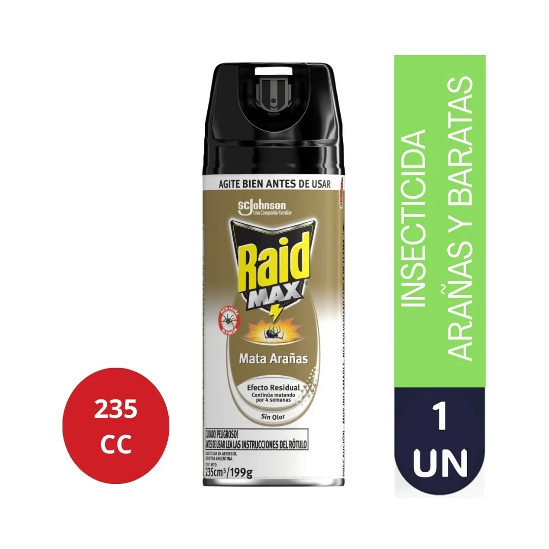 INSECTICIDA AERSOSOL ARANA/BARATA 235CC RAID