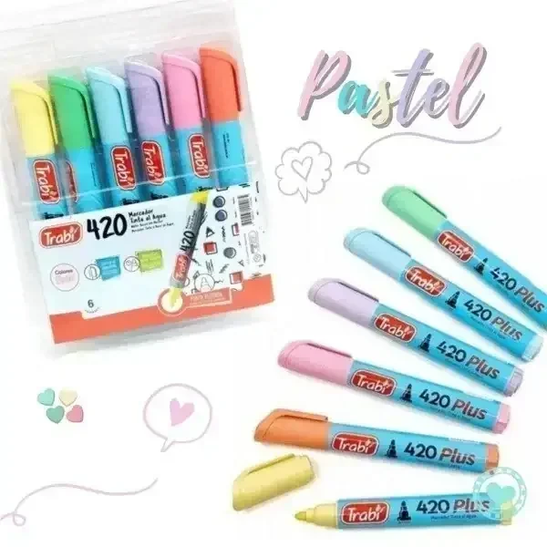 Marcador Trabi Pastel 