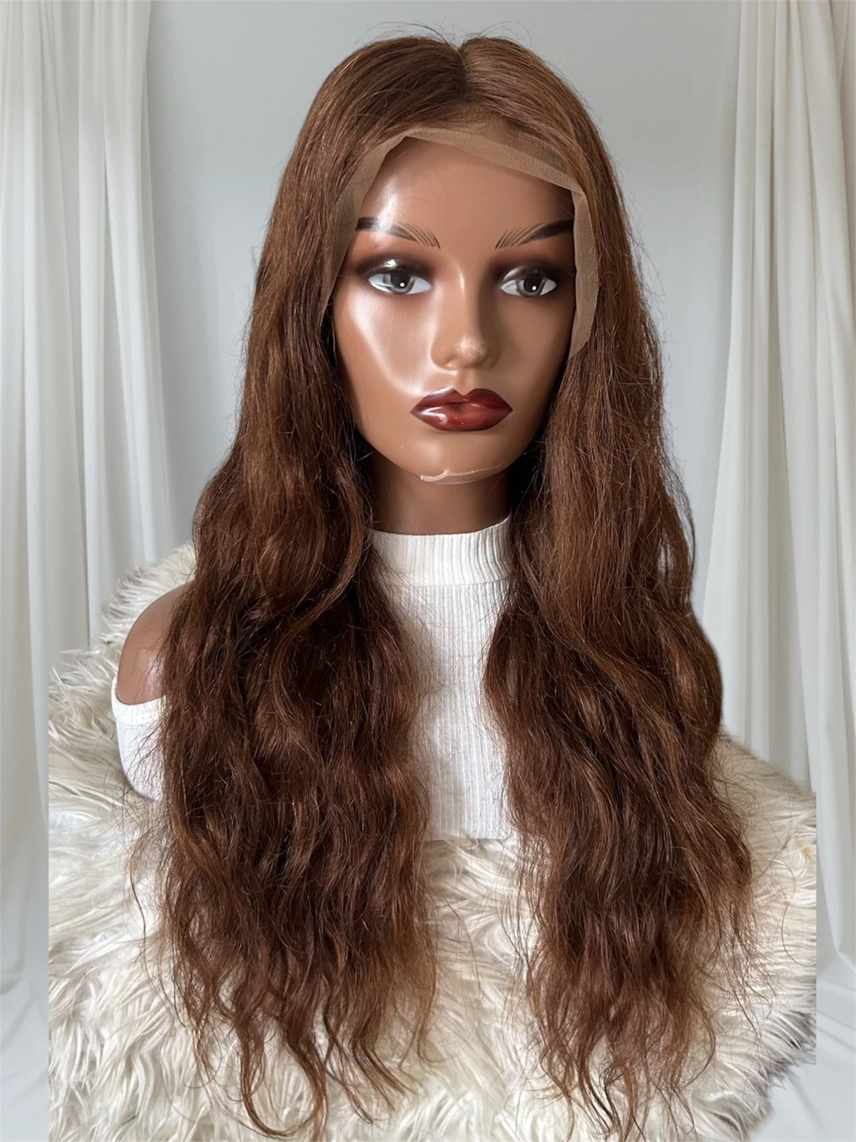 Peluca cabello humamo  de 26 pulgadas, frontal lace 13x4, 180% densidad  3
