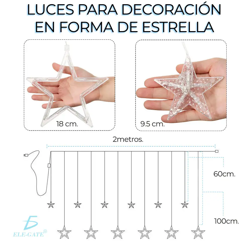 Cortina De Luz LED Estrellas  4
