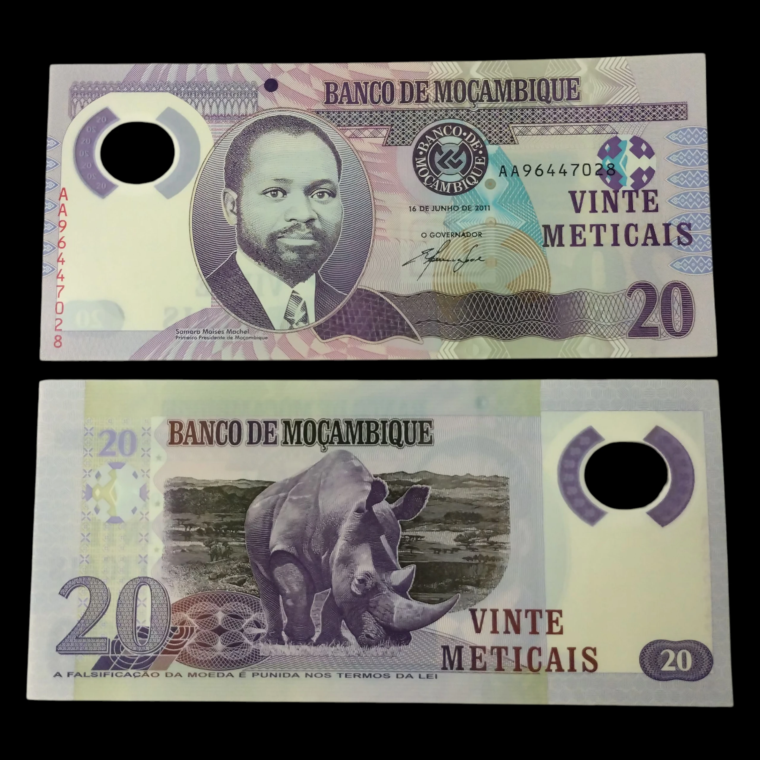 • Mozambique 20 meticais UNC 
