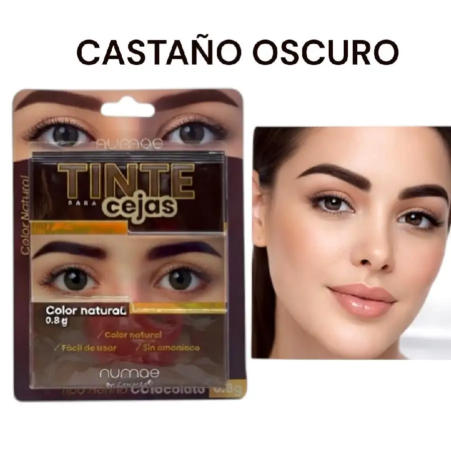 Tinte para cejas castaño oscuro 0.8  G numae lampiña