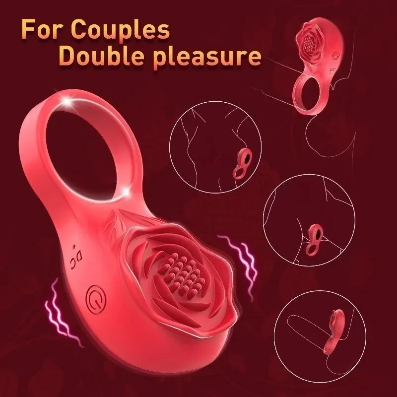 Vibrator G-spot Sleeve Penis Rose For Cock Ring Clitoral 3