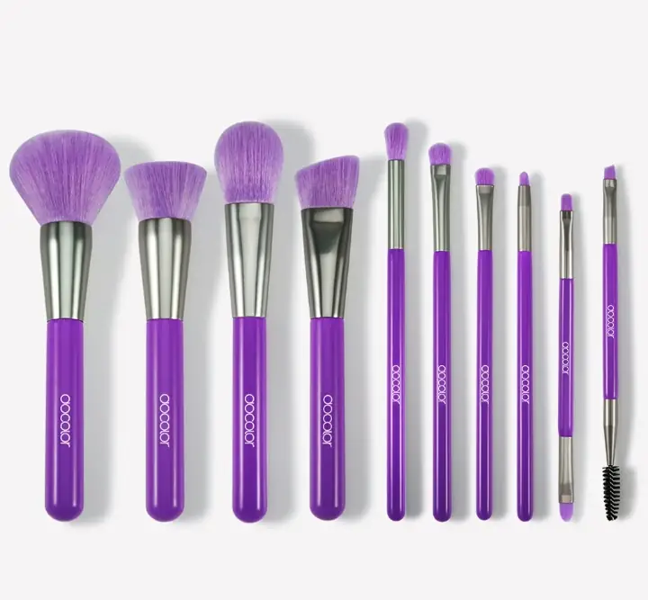 SET DE 10 BROCHAS COLOR MORADO NEÓN 2