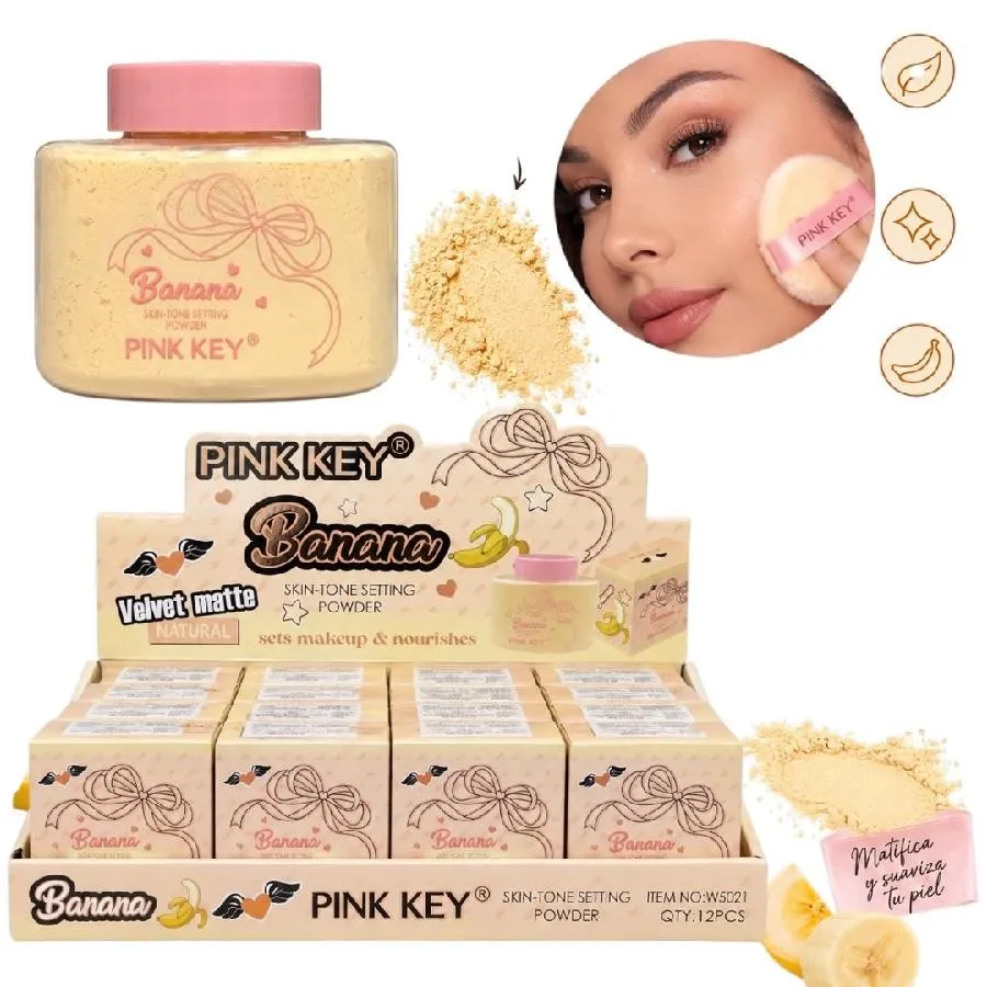 polvo suelto banana matte pink key