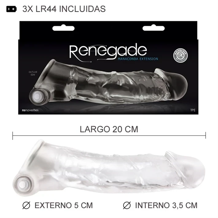 Protesis peneana transparente con vibracion