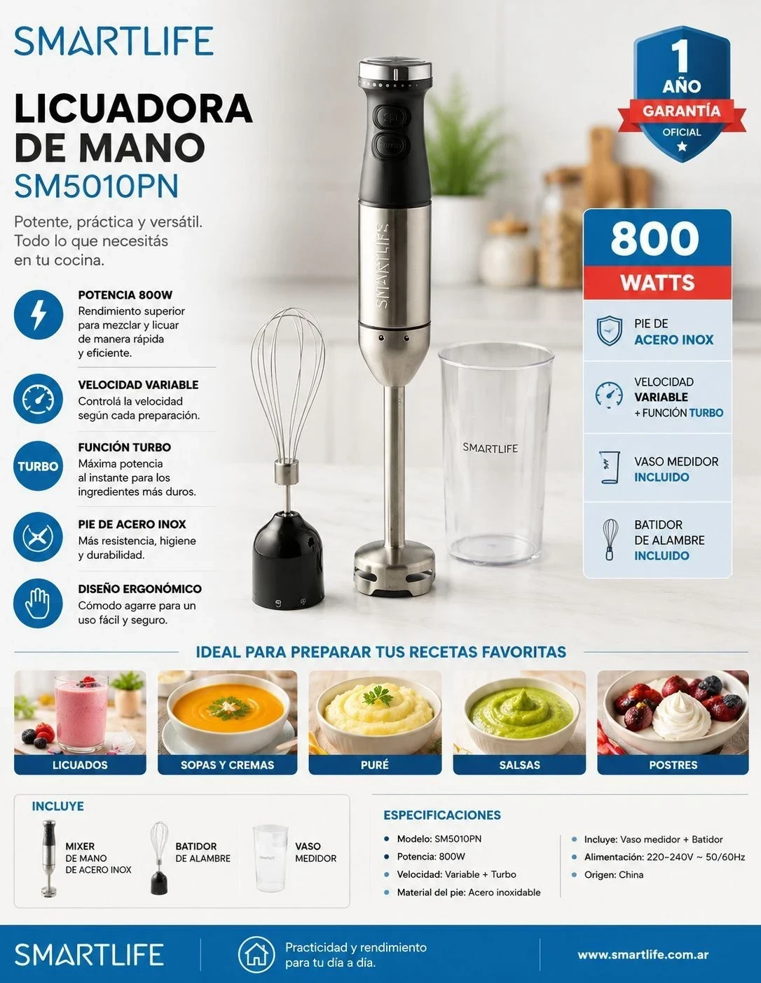 Licuadora De Mano Smartlife