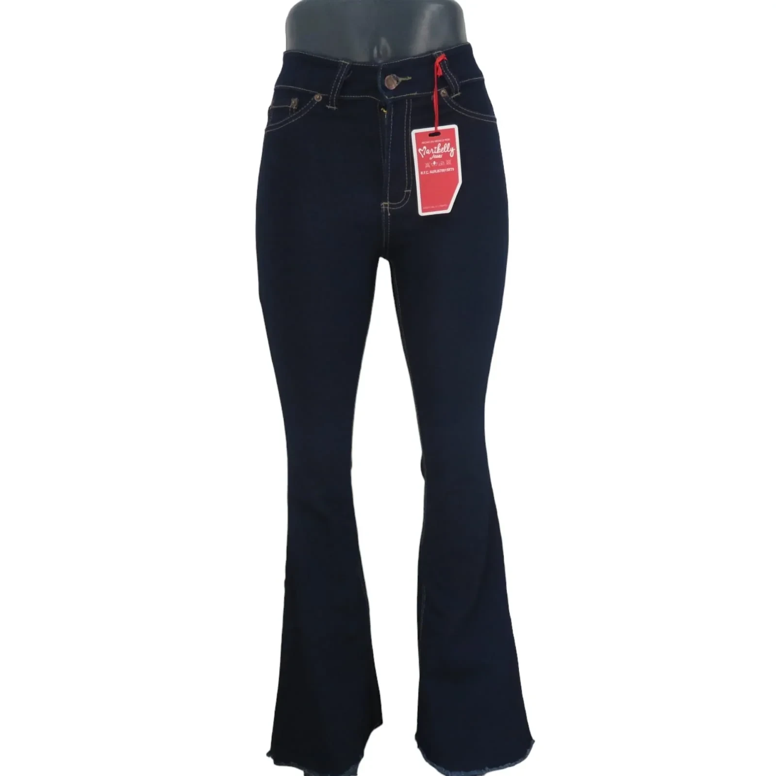 Jeans azul marino acampanado