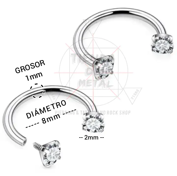 Joyería herradura, dobre diamante Titanium  2
