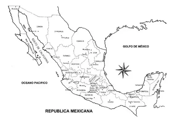 Mapa tamaño carta blanco y negro