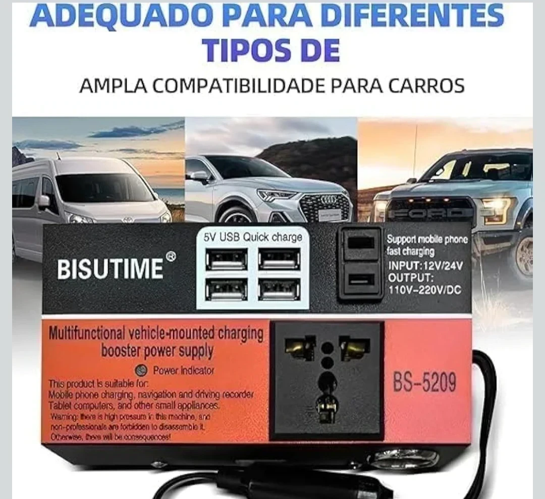 Inversor De Voltaje 2000w Convertidor 12V Y 24V A 220V 2