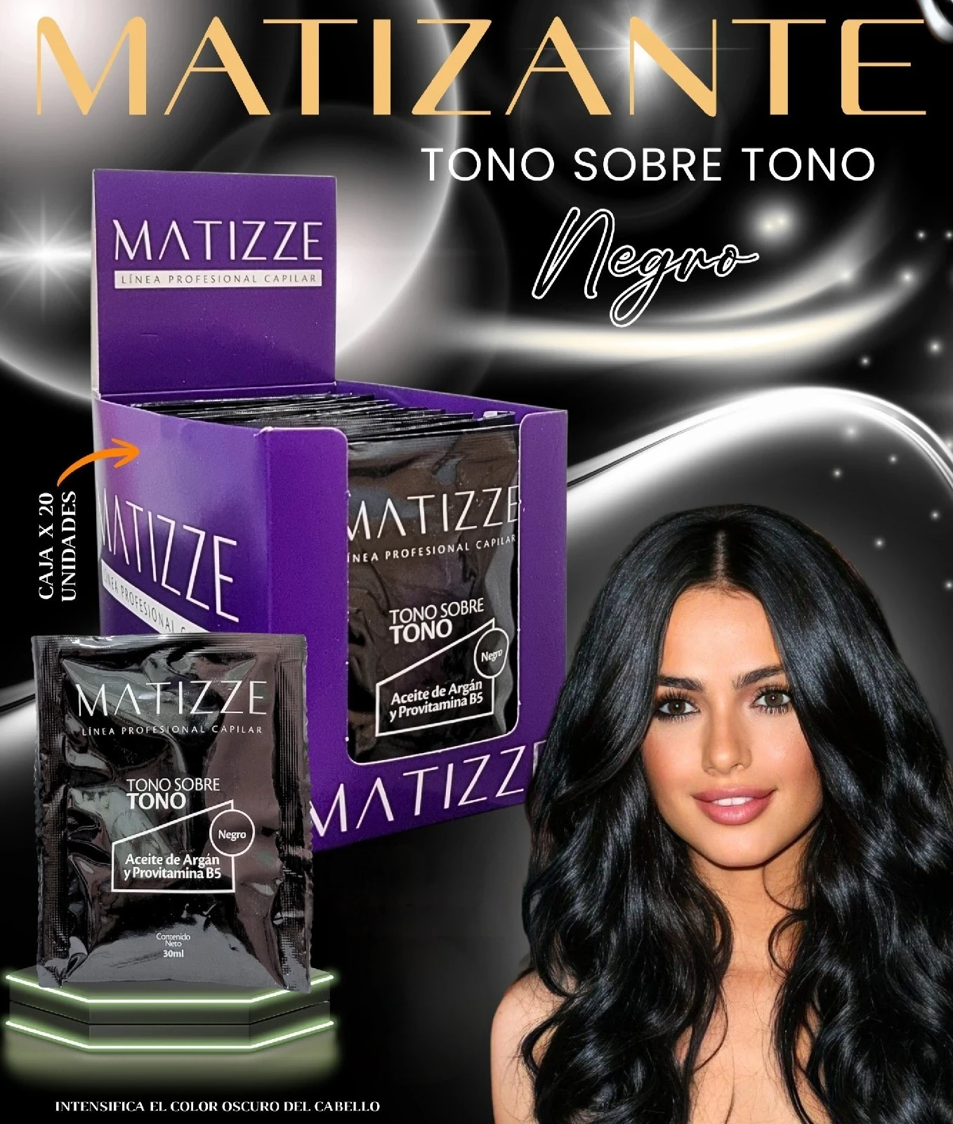 Sachet Matizante Tono Sobre Tono 30ml Negro Matizze