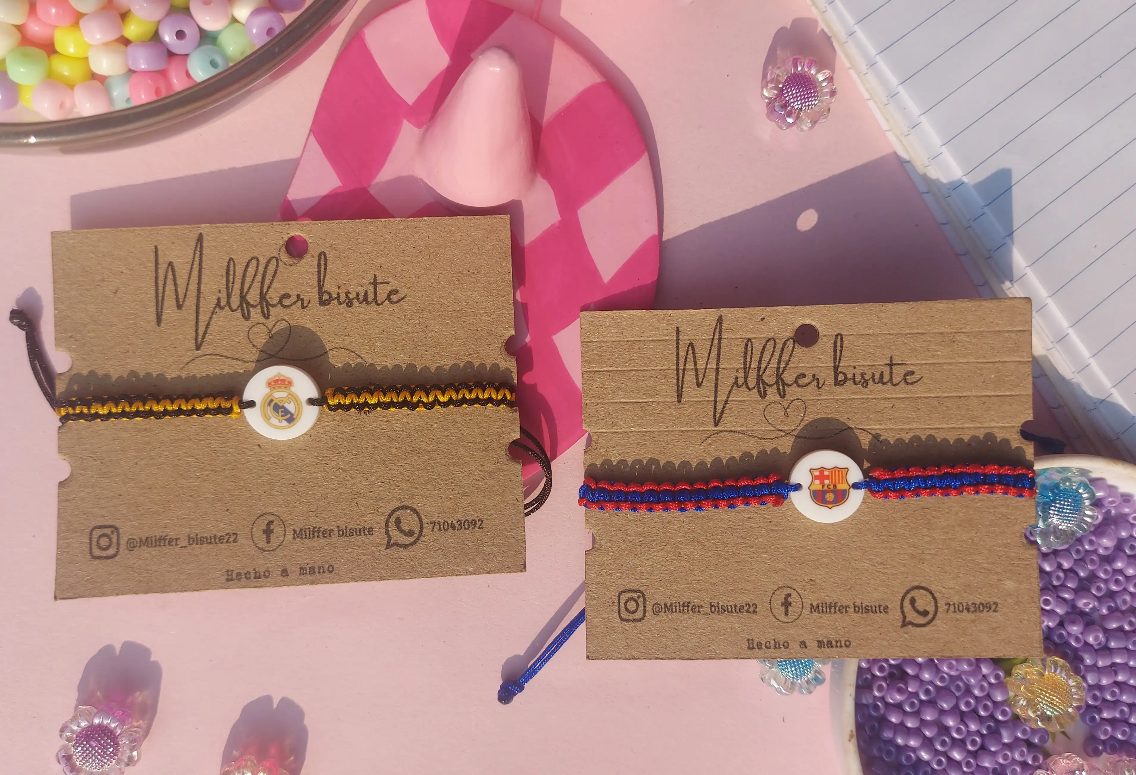 Pulsera Real madrid y Barca