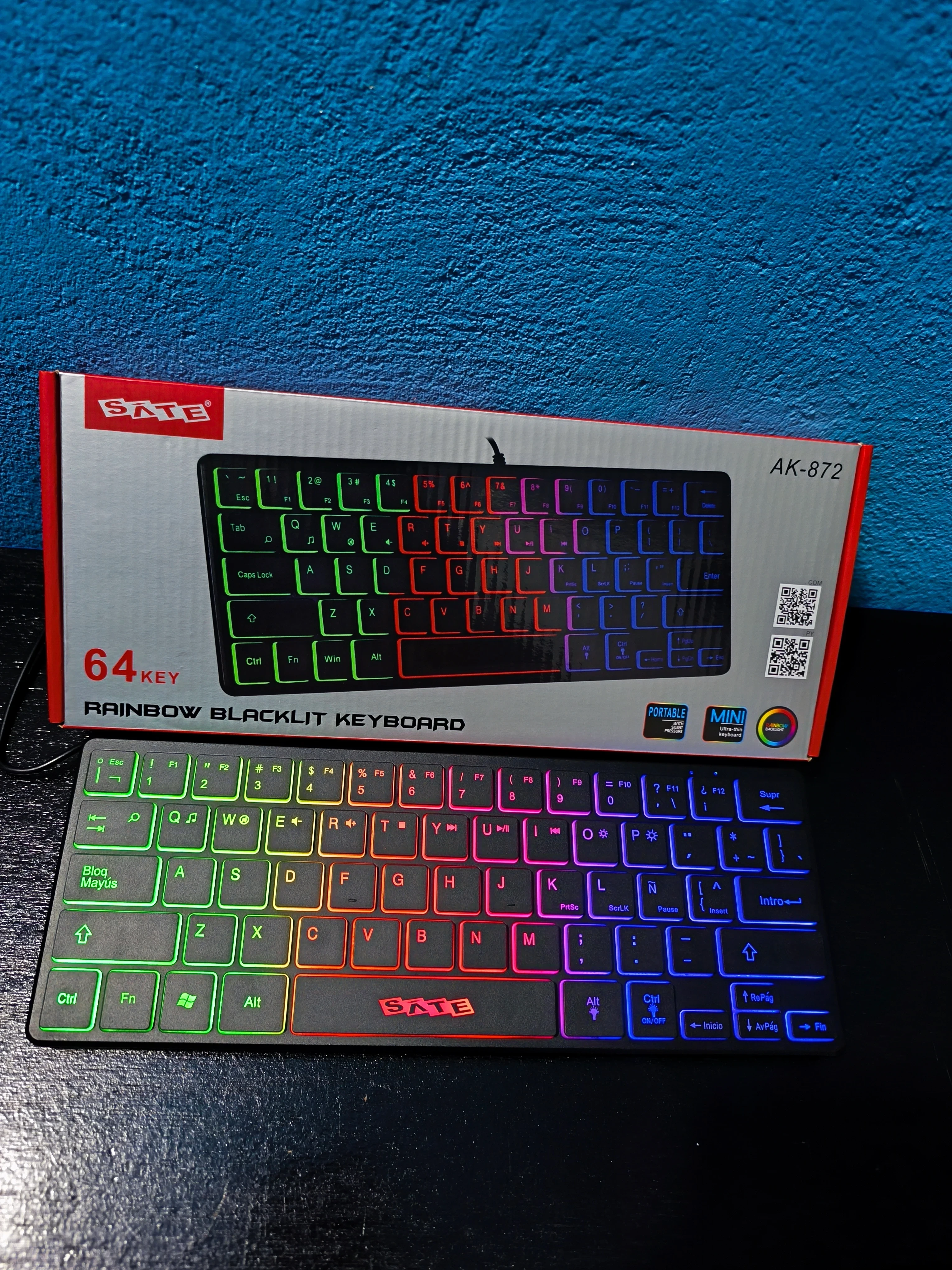 Teclado Mini Sate Con Luces RGB 3