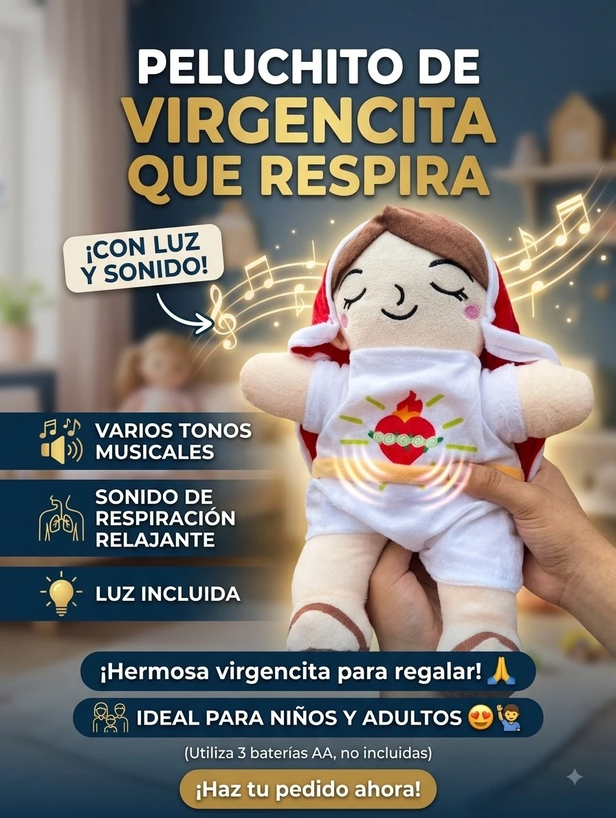 PELUCHE DE LA VIRGEN QUE RESPIRA 