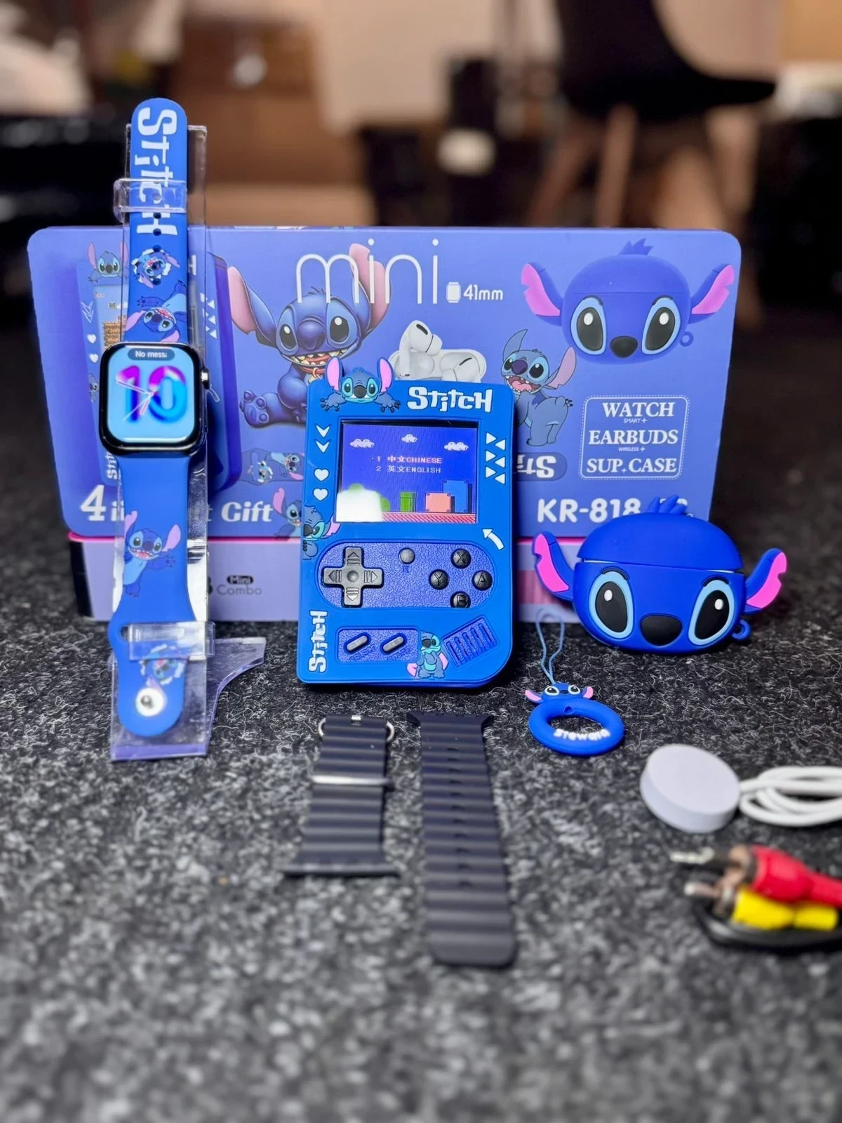 Super combo 4 en 1 - CONSOLA NINTENDO CON 500 JUEGOS + RELOJ SMARTWATCH + AUDIFONOS INALAMBRICOS + ACCESORIOS 