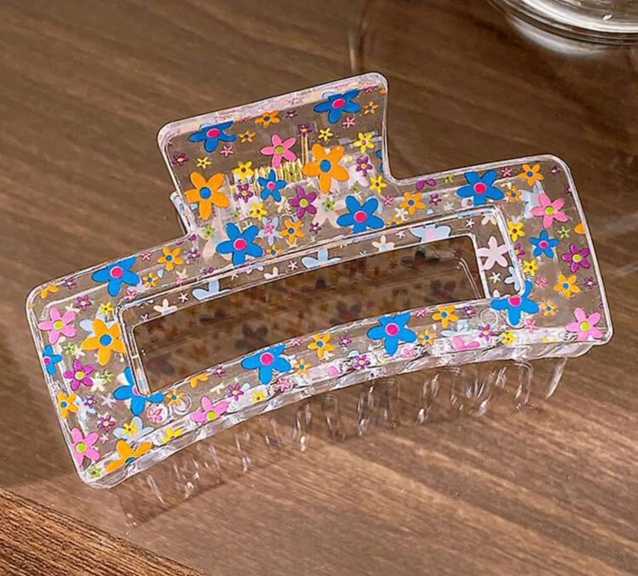 Pinza rectangular transparente 2