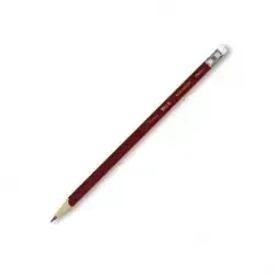Lapiz rojo carmin triangular con goma 2