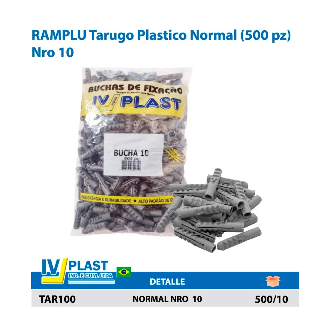 RAMPLU Tarugo Plastico Normal (500 pz) Nro 10 