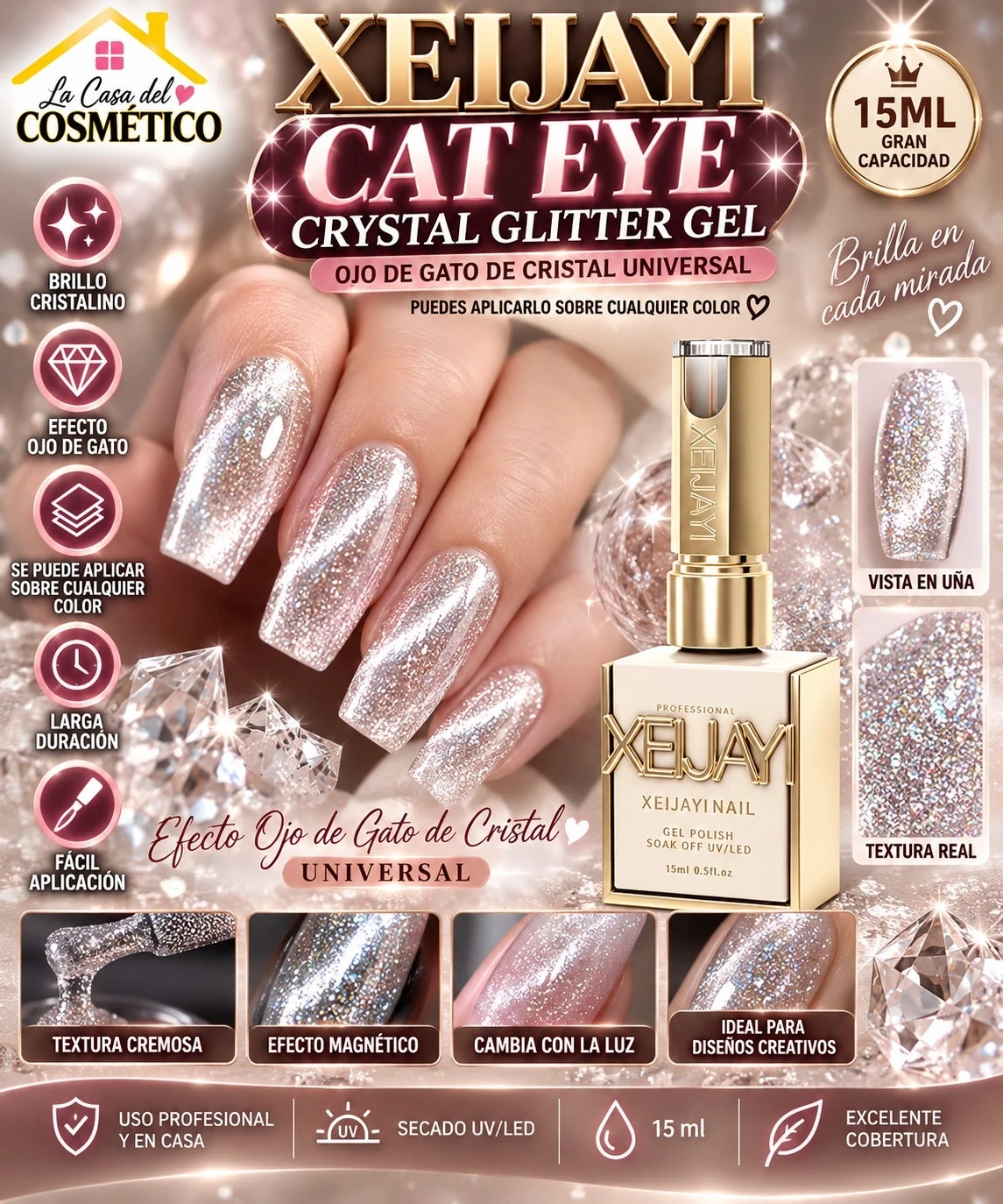 xeijayi esmalte ojo de gato cristal universal