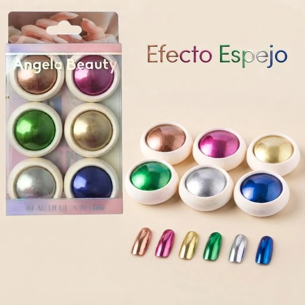 Set Decoración Efecto Espejo para Uñas
