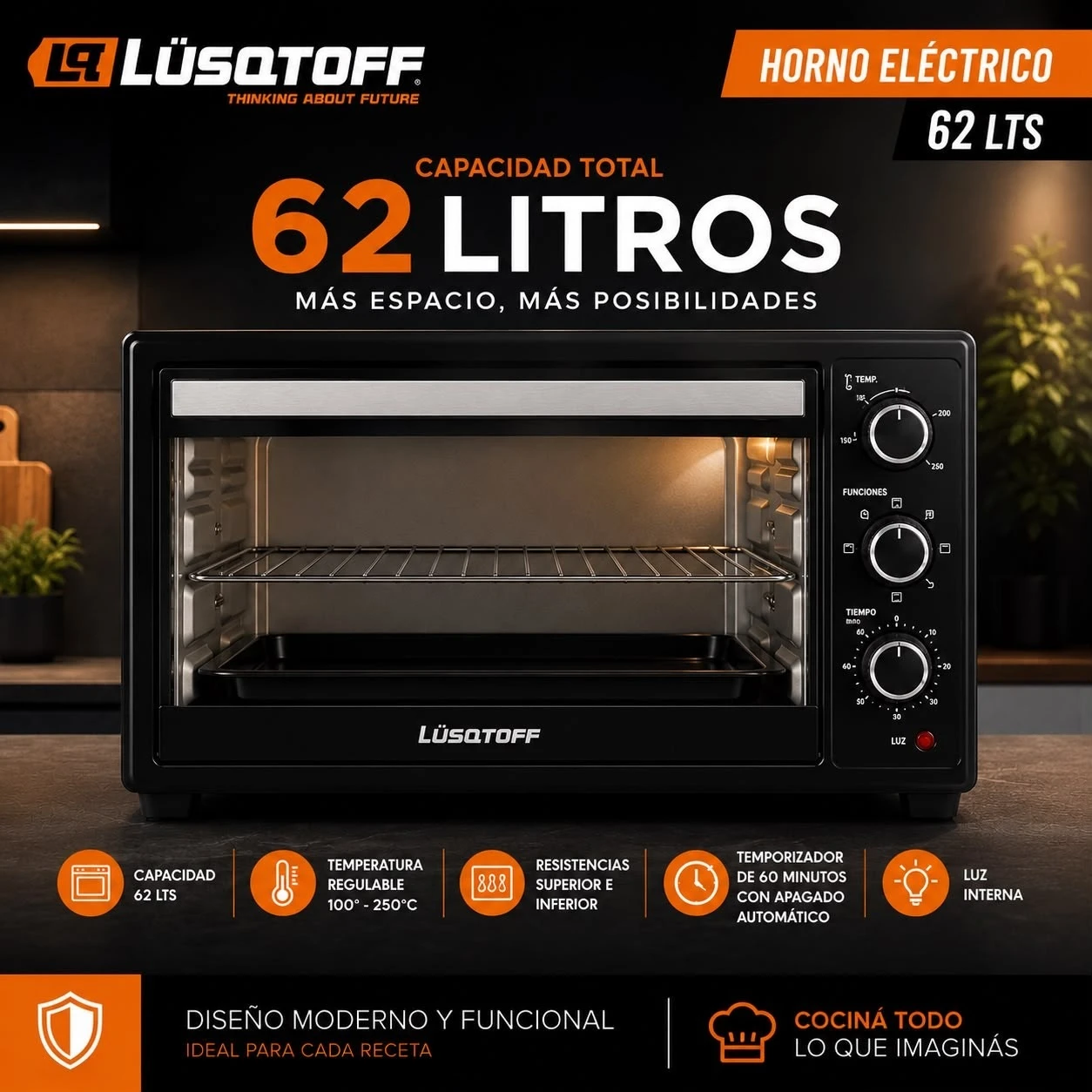 HORNO ELÉCTRICO LÜSQTOFF 62 LTS*