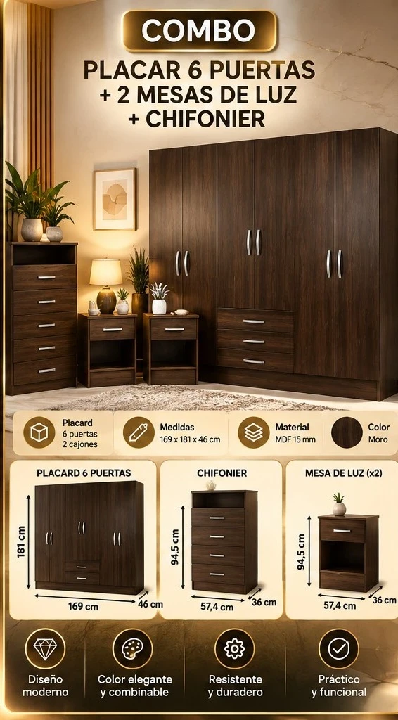 COMBO DORMITORIO *CONSULTA DISPONIBILIDAD CON EL VENDEDOR*