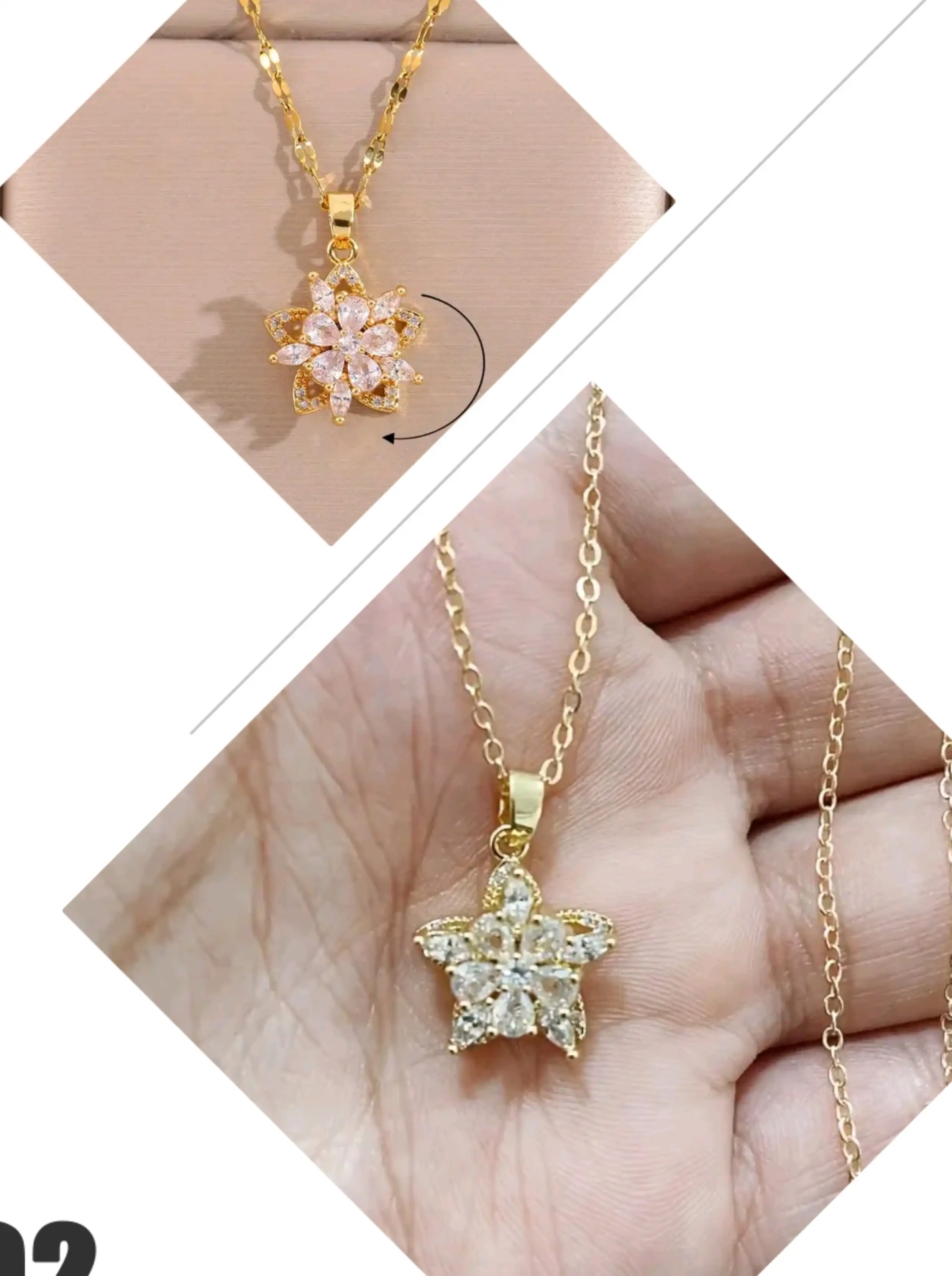 Cadena con dije flor estrella 