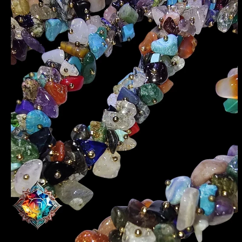 Esplendido collar de piedras semipreciosas mixtas 4