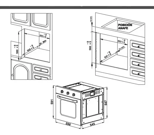 Horno Empotrable FLORENCIA Digital Negro 7887E 3