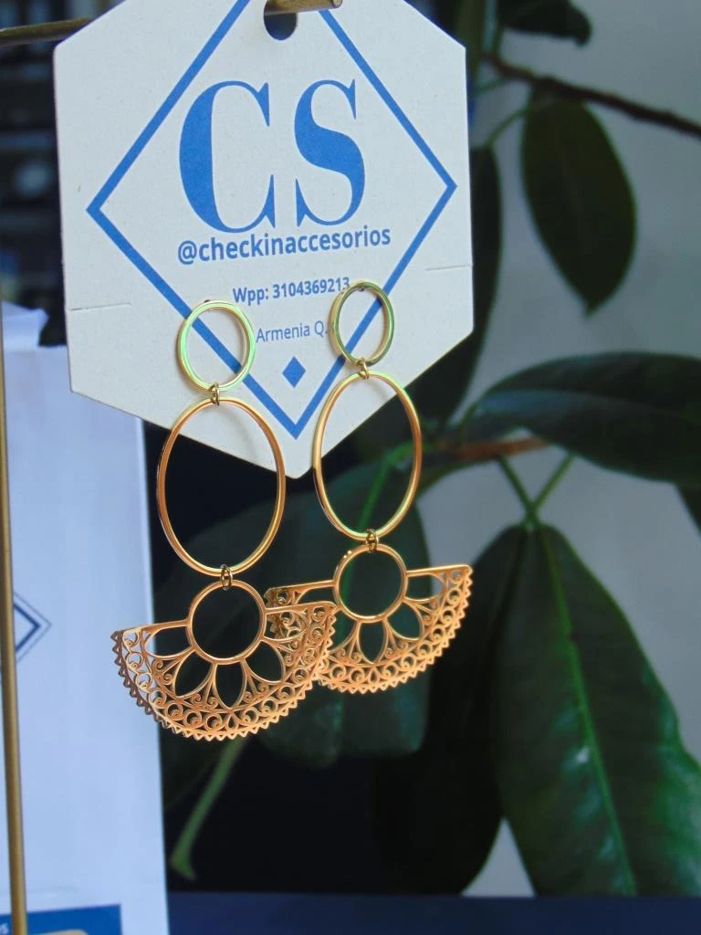 ARETE ACERO DOR MAXI LARGOS CIRCULO ABANICOS 3
