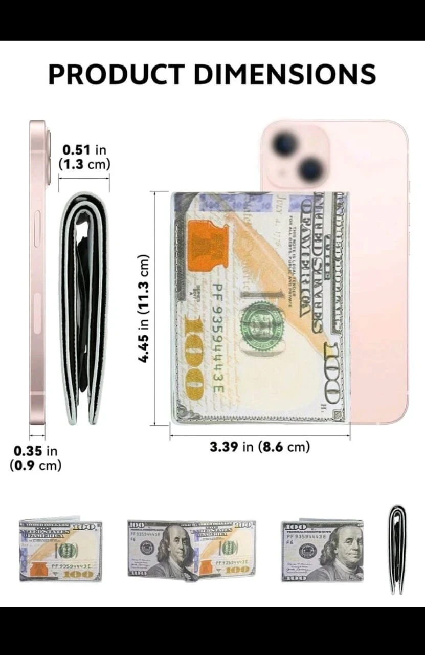Billetera de caballero con diseño de Dolar americano 6