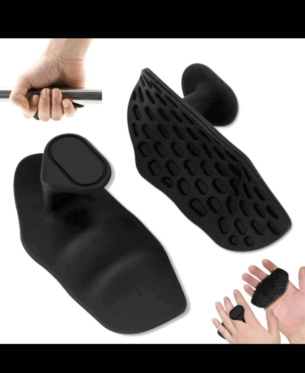 Grips Ergonómicos de Goma para Gimnasio - Almohadillas Antideslizantes Negras