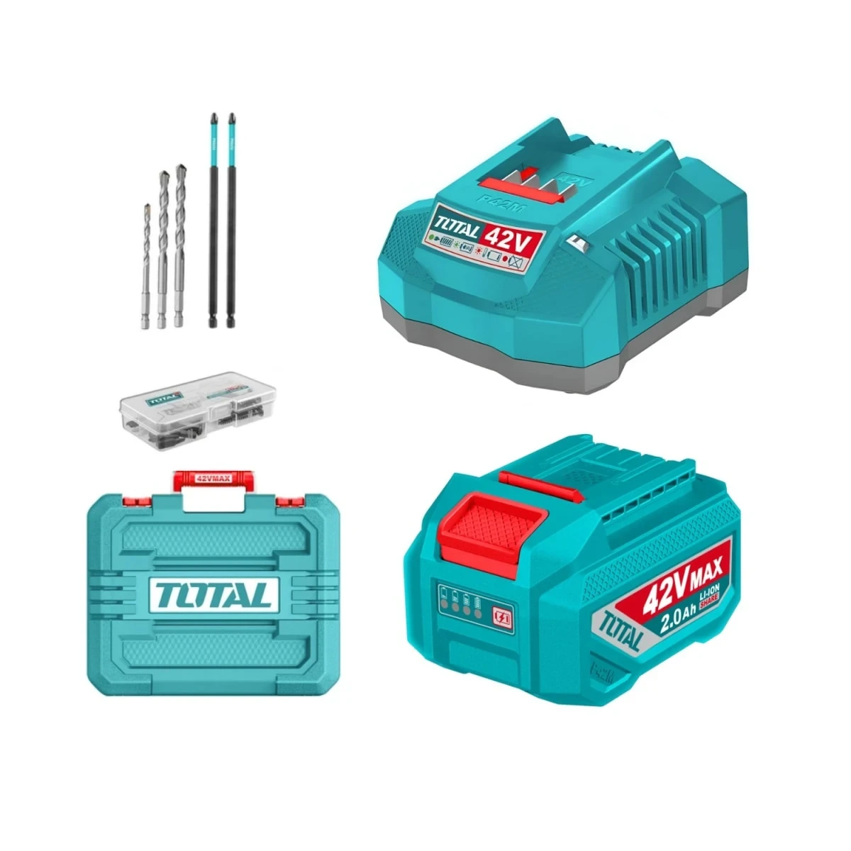 TIDLI426981 Taladro percutor 69nm + 1 batería y cargador 42v total 6