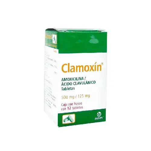 Clamoxin 500 mg (Amoxicilina/Ácido Clavulánico) 