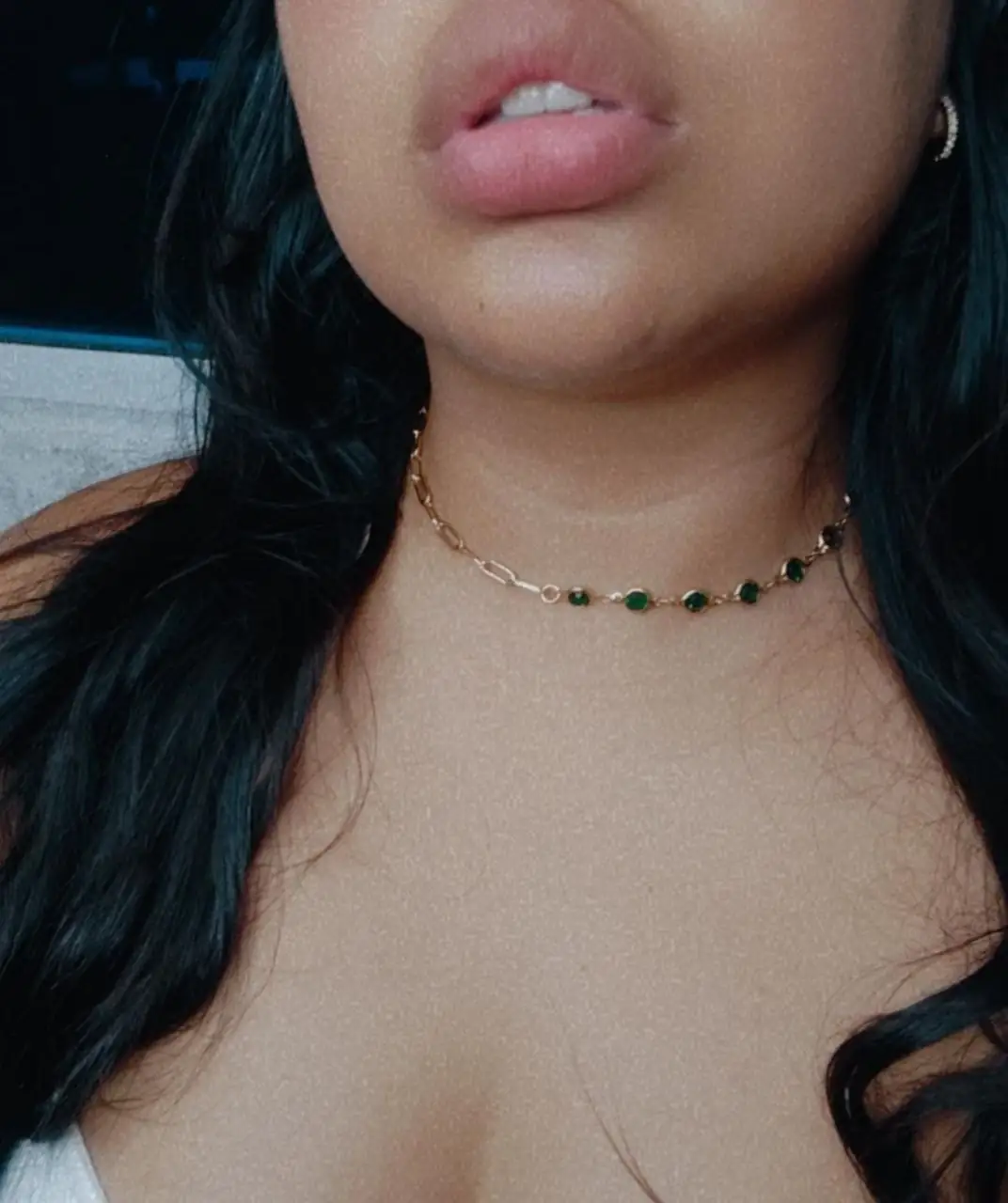 CHOKER CLIP Y PIEDRAS VERDES 2