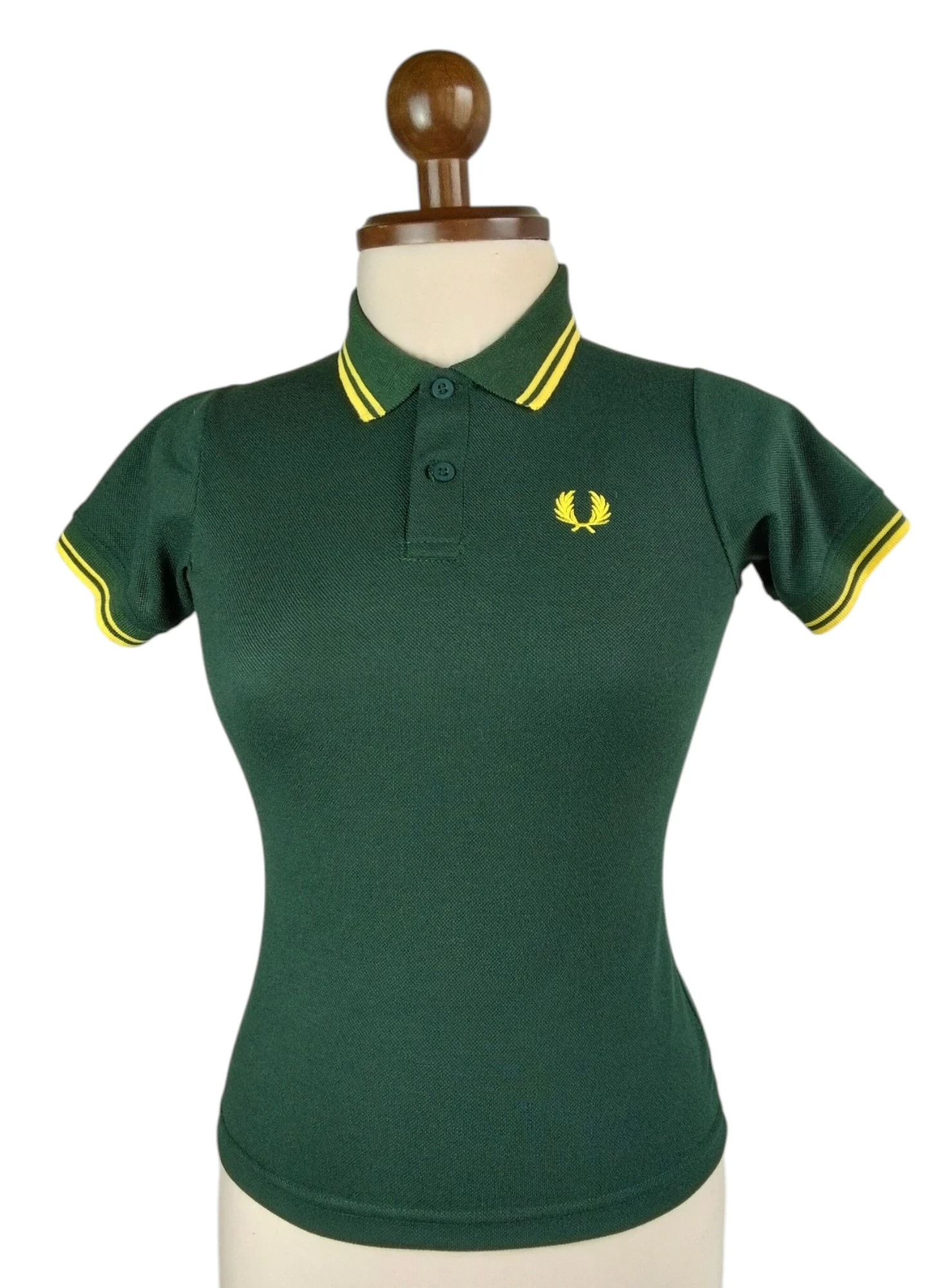 Camisa polo verde botella con amarillo 