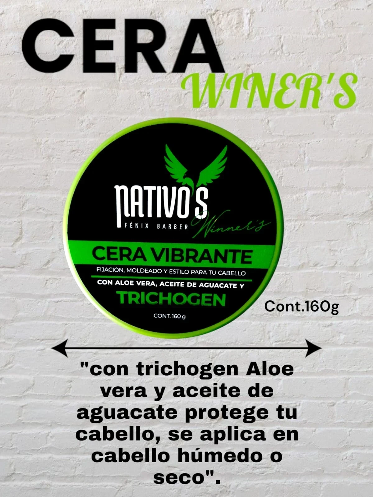 nativos cera cabello winers verde