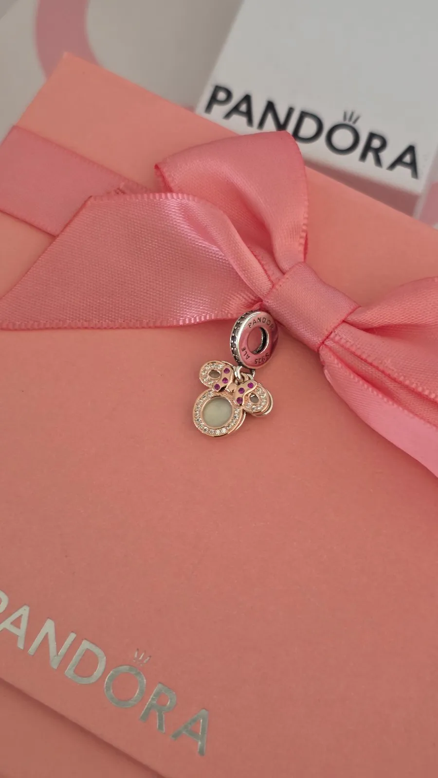 Pandora Disney Minnie Mouse Silhouette Double Dangle Charm | Two-tone