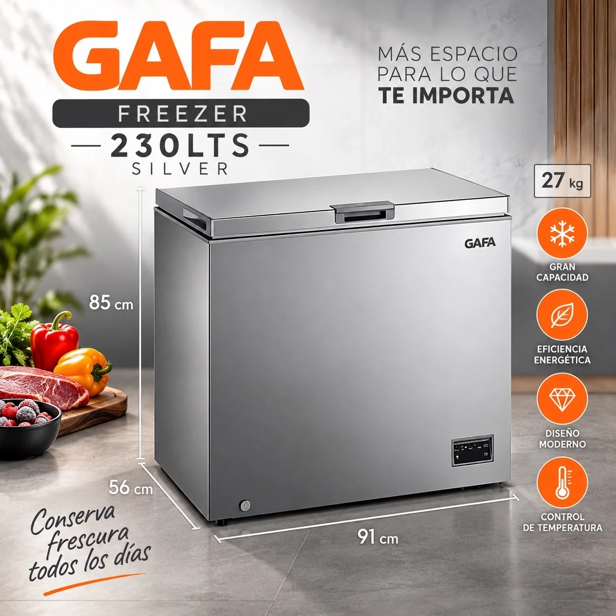 FREEZER GAFA HORIZONTAL SILVER 230LTS  INVERTER ‼️SOLO POR PEDIDO‼️