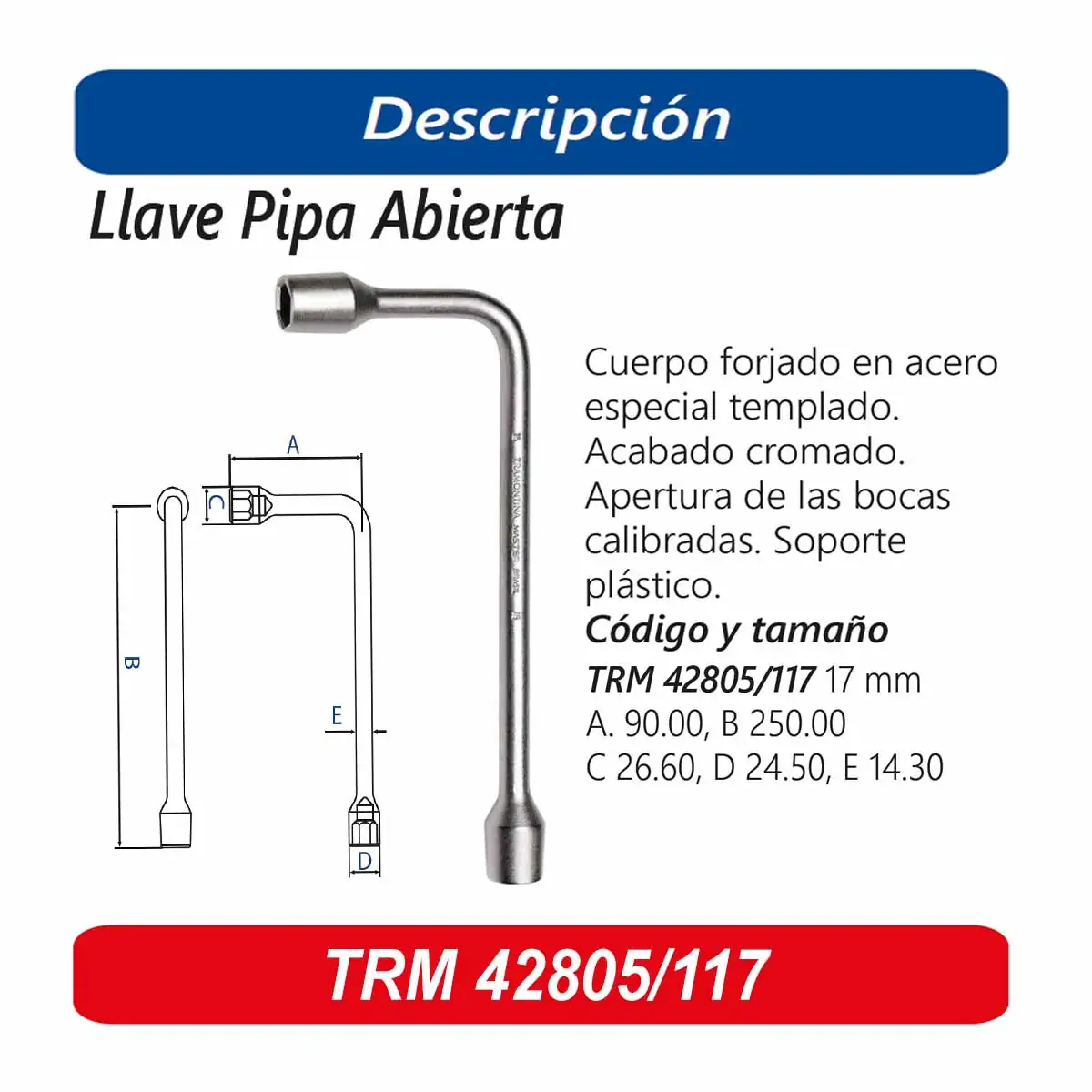 LLAVE L TRM (PIPA ABIERTA) 17MM
