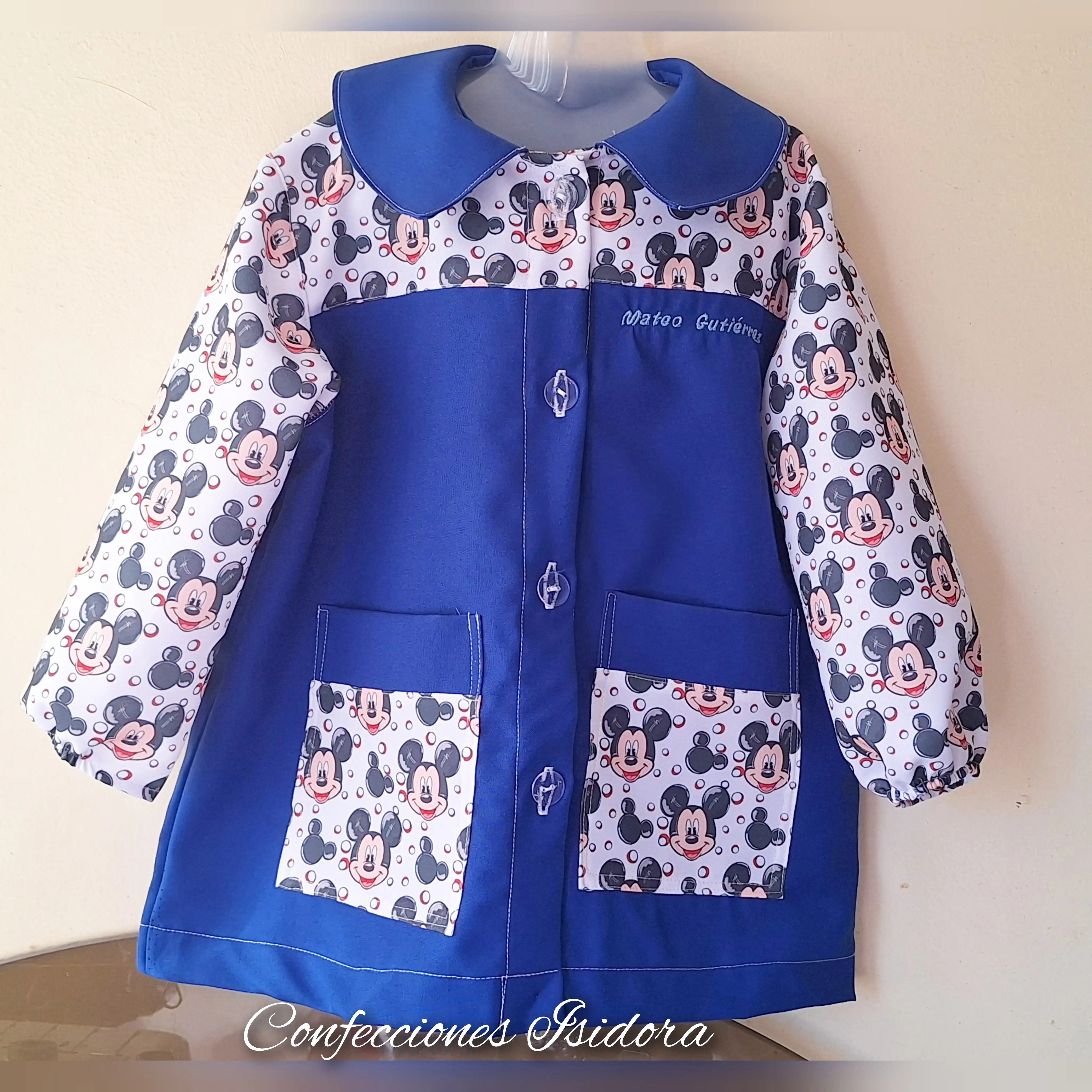 Delantal mickey azul rey  2