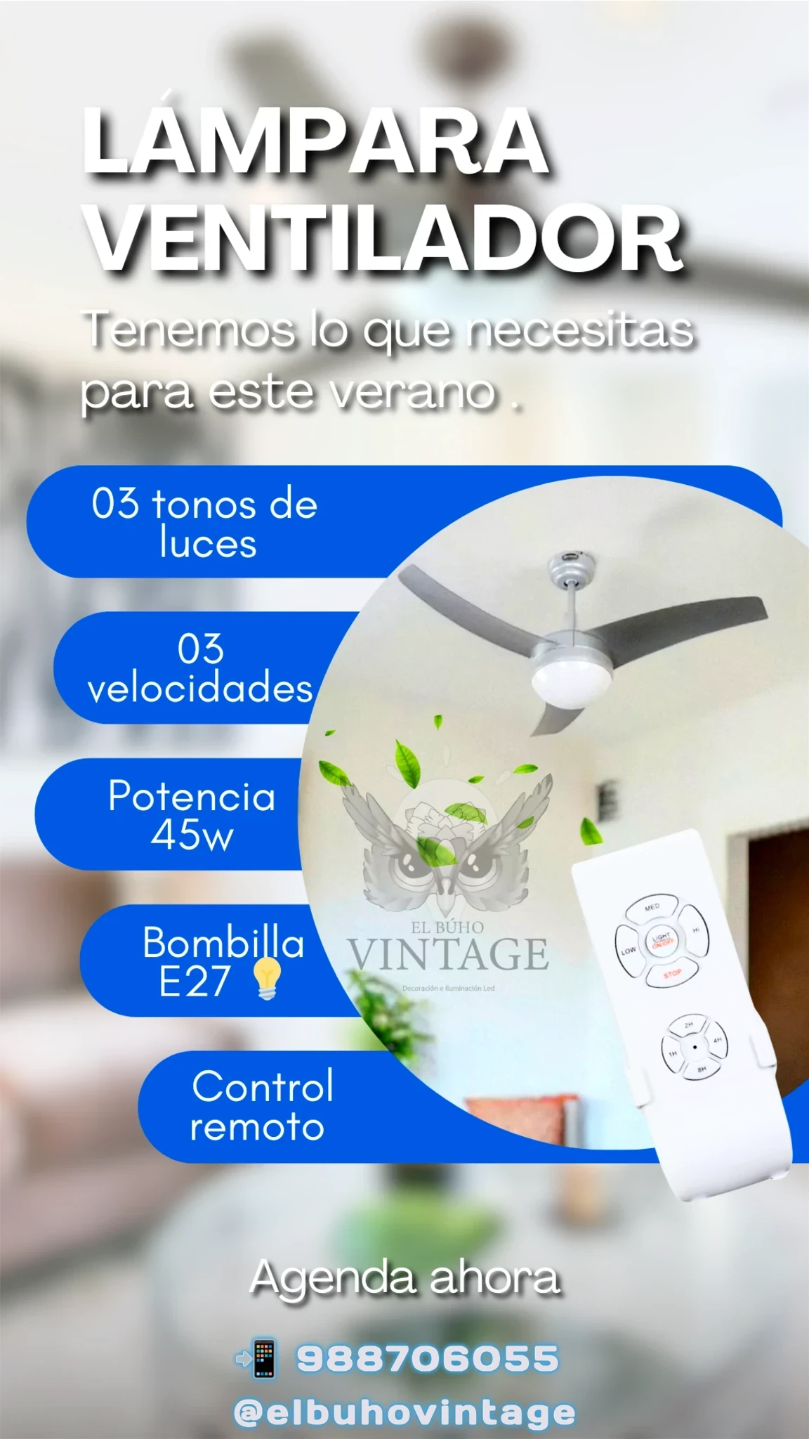 Lámpara Ventilador 42"  2