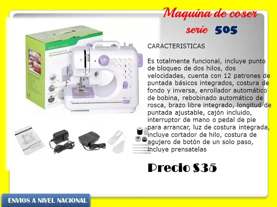 Mini maquina de coser de 12 puntadas 