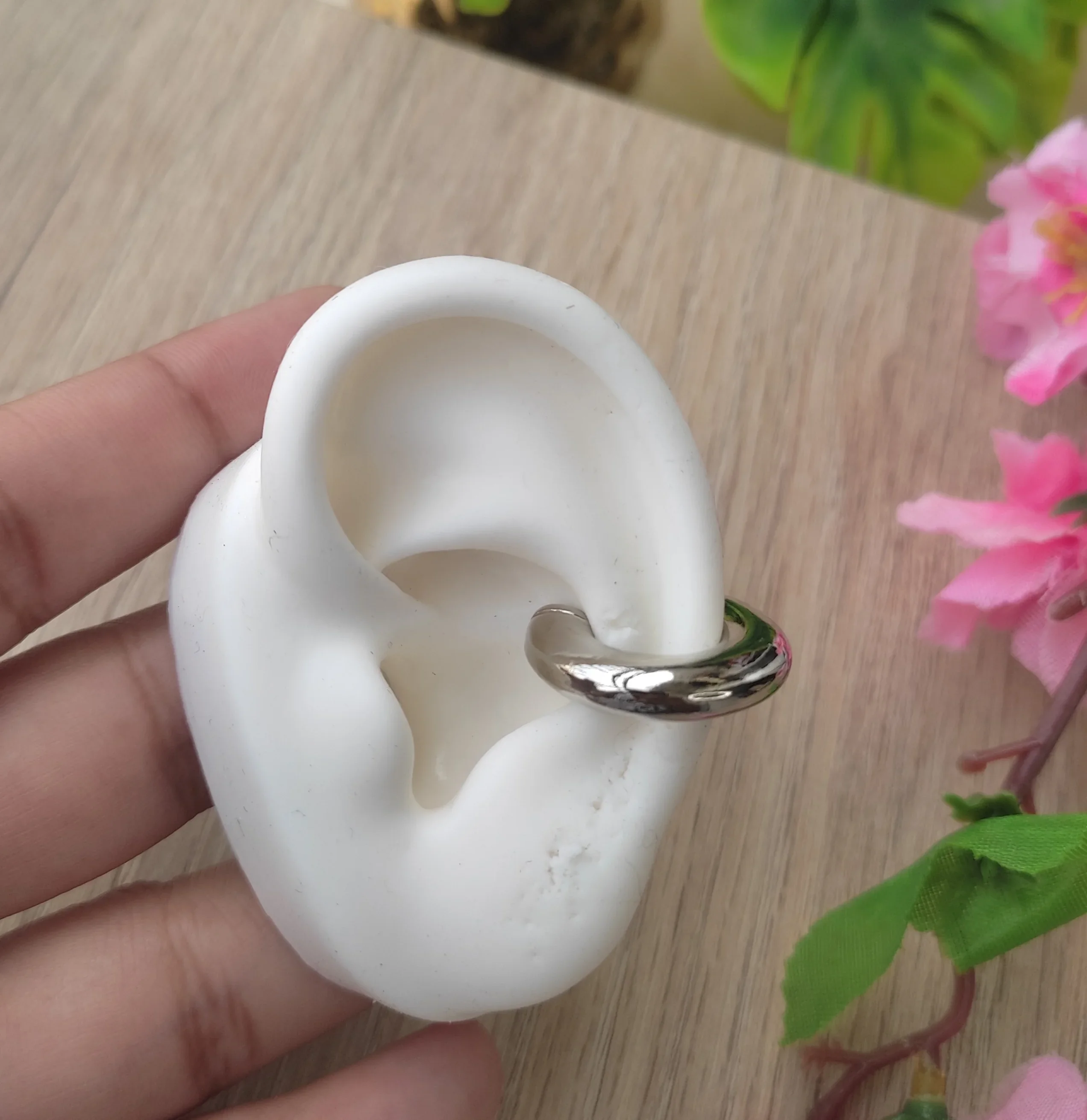 EARCUFF MAXI LISO SILVER