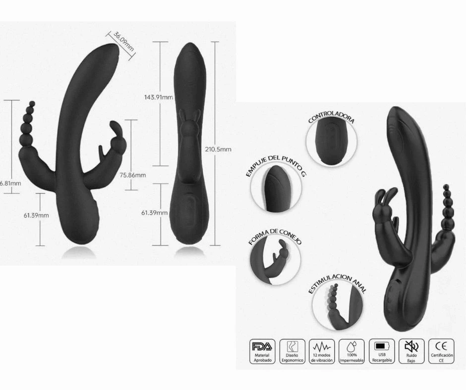 Turbo Vibrador Triple Estimulación 