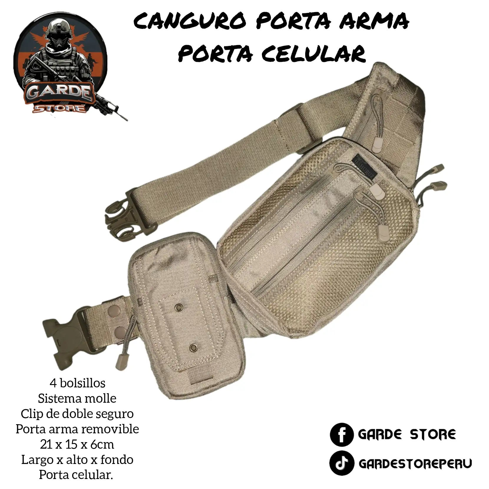 Riñonera táctica porta arma  3