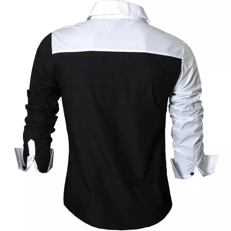 Jeansian-camisas de vestir informales para hombre 4